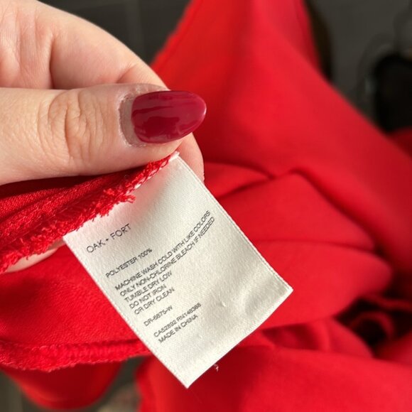 Oak + Fort Sleeveless Rust Orange Red Maxi Flowy Dress with Pockets - Picture 6 of 7